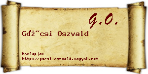 Gácsi Oszvald névjegykártya